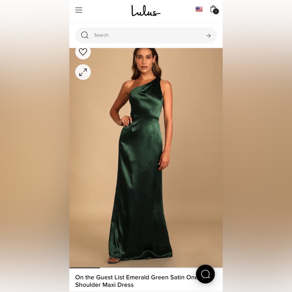 Lulus On the Guest List Emerald Green Satin Dress